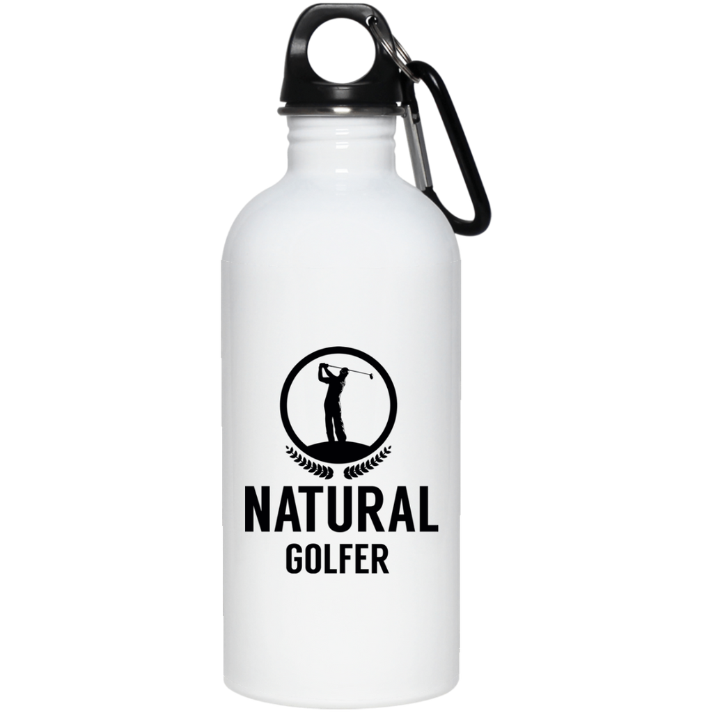 20 oz. Stainless Steel Water Bottle- Natural Golfer