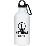20 oz. Stainless Steel Water Bottle- Natural Golfer