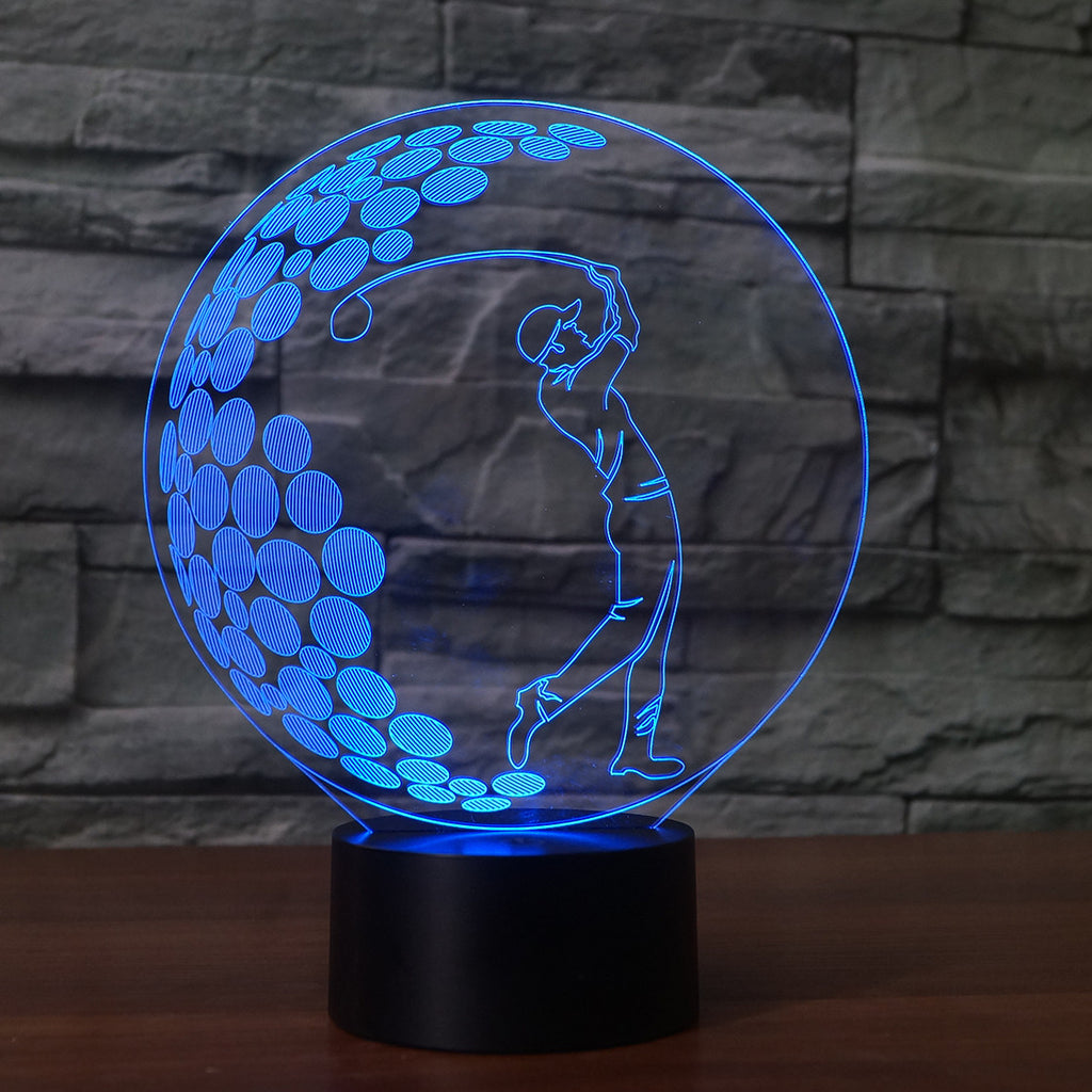 3D Illusion Night Light  LED Light 7 Color with Touch Switch USB